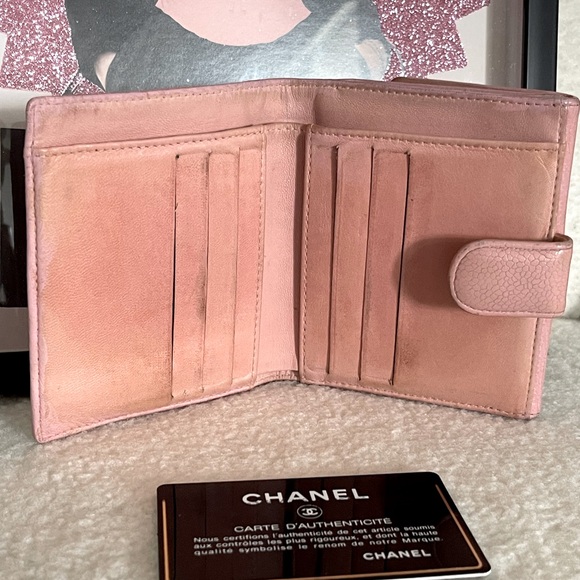 🎀CHANEL compact CAVIAR pink wallet w/ Authenticity Card - Picture 4 of 6